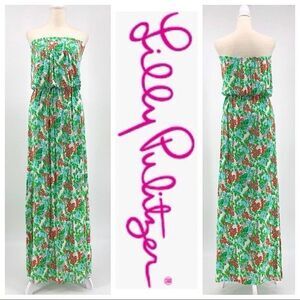 Lilly Pulitzer Strapless Marlisa Bee In Your Bonnet Maxi Dress Tube Top Floral P